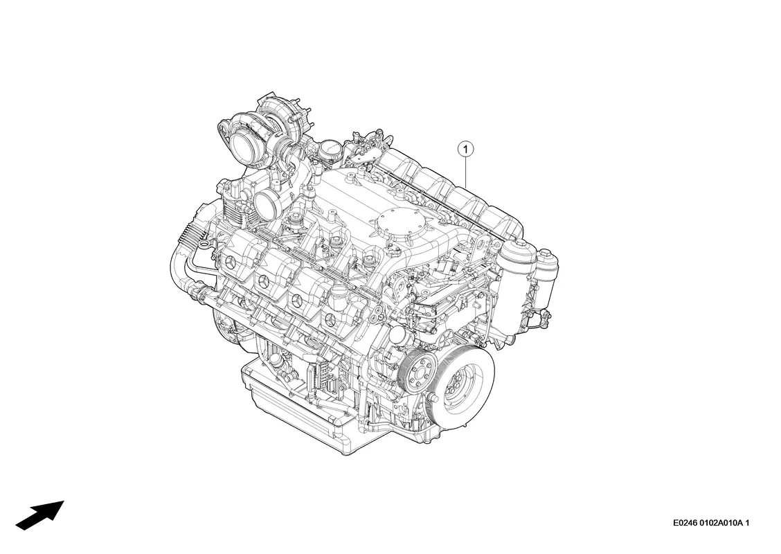 Двигатель в комплекте для зерноуборочных комбайнов LEXION 780-770 № машины C6600011 - C6699999