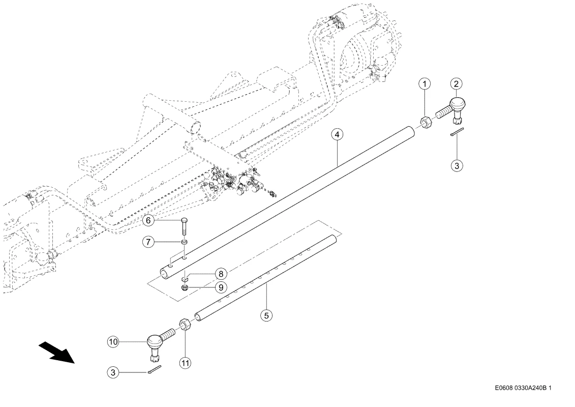 Рулевая Тяга. Запчасти для комбайнов TUCANO 450-440 № машины L3500011 - L3599999. Схема 4