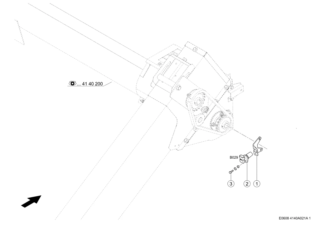 Sensor Uberkehrelevator. Запчасти для комбайнов TUCANO 450-440 № машины L4500011 - L4599999