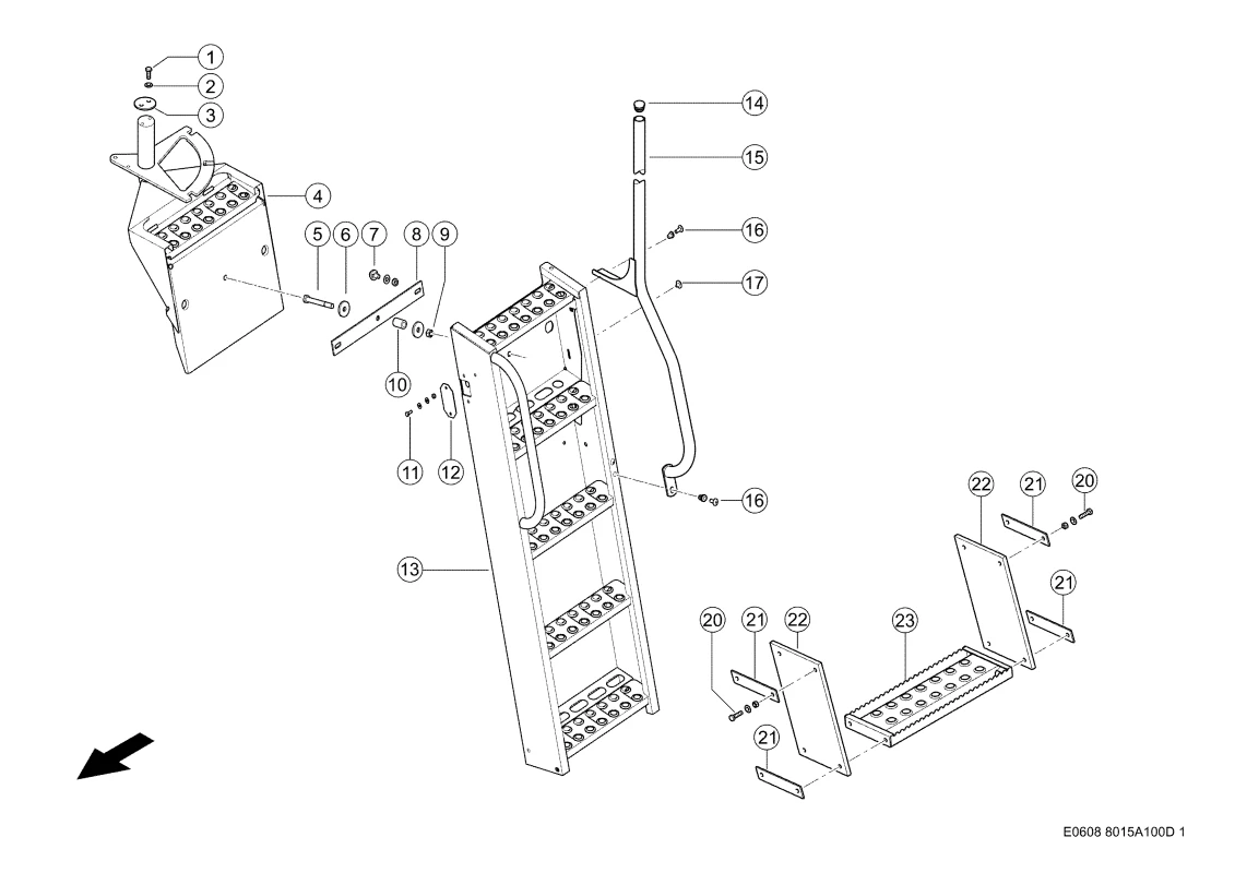 Лестница Для Подъема. Запчасти для комбайнов TUCANO 450-440 № машины L4500011 - L4599999. Схема 3