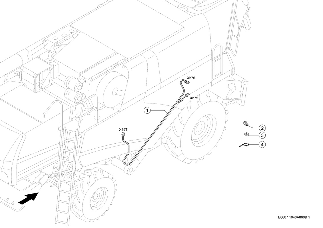 Комплект Кабелей Измерения Урожайности. Запчасти для комбайнов TUCANO 430-420 № машины L3400011 - L3499999. Схема 1