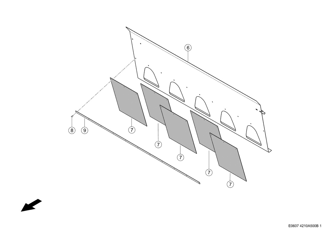 Счищающий Лист / Фартук. Запчасти для комбайнов TUCANO 430-420 № машины L3400011 - L3499999. Схема 1