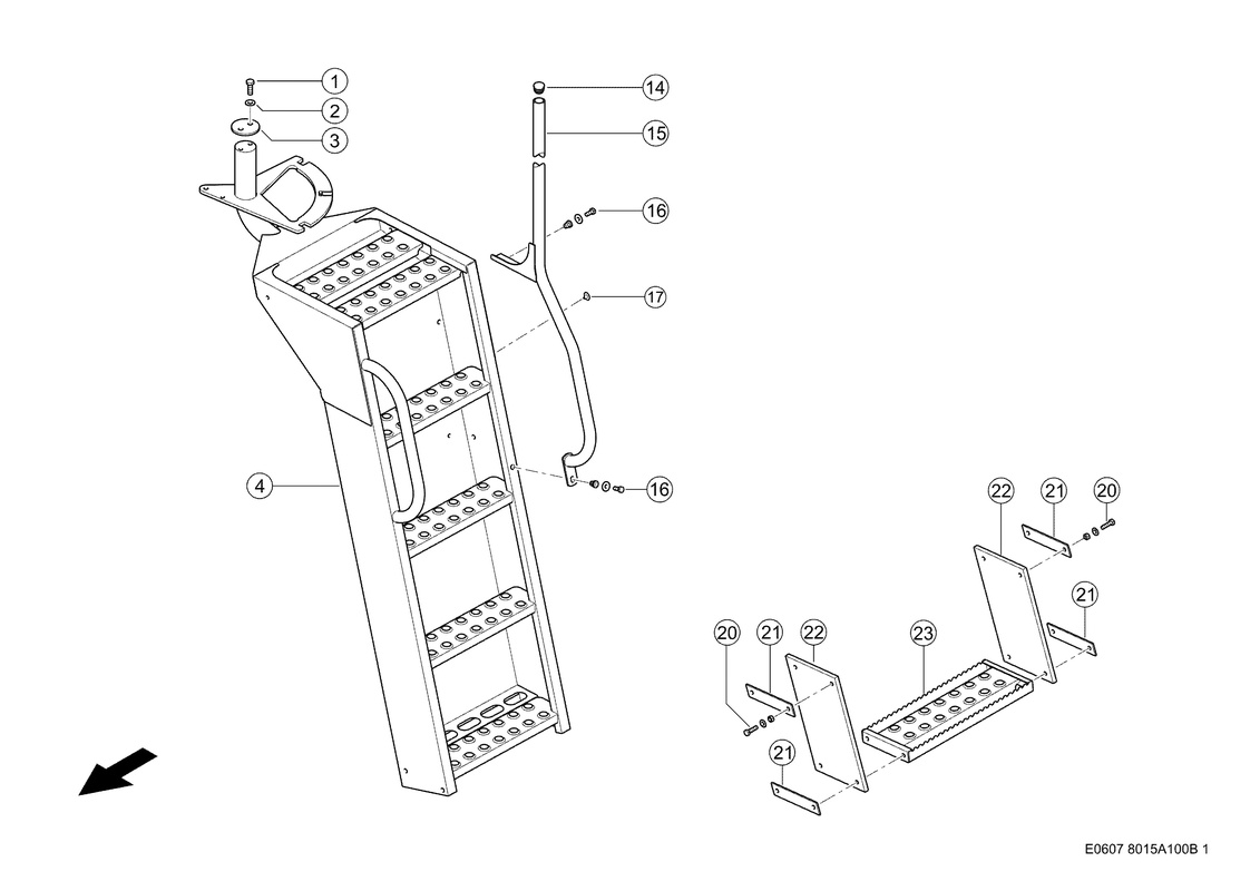 Лестница Для Подъема. Запчасти для комбайнов TUCANO 430-420 № машины L3400011 - L3499999. Схема 1