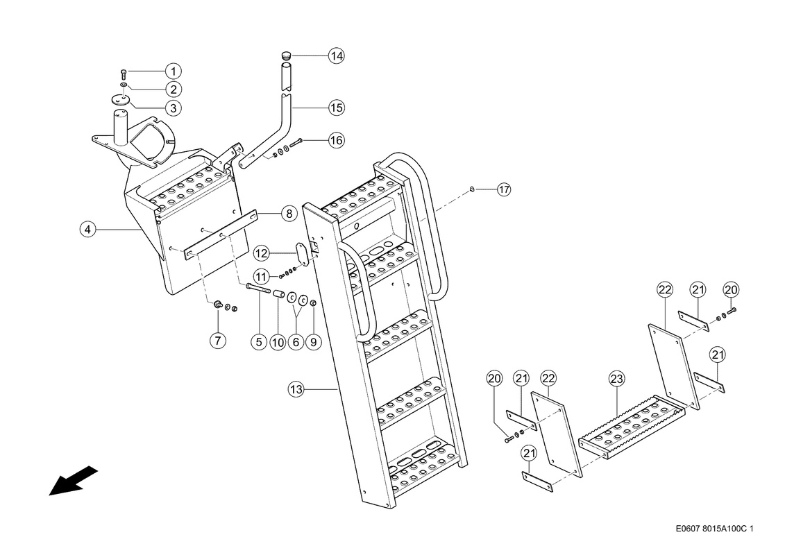 Лестница Для Подъема. Запчасти для комбайнов TUCANO 430-420 № машины L3400011 - L3499999. Схема 2