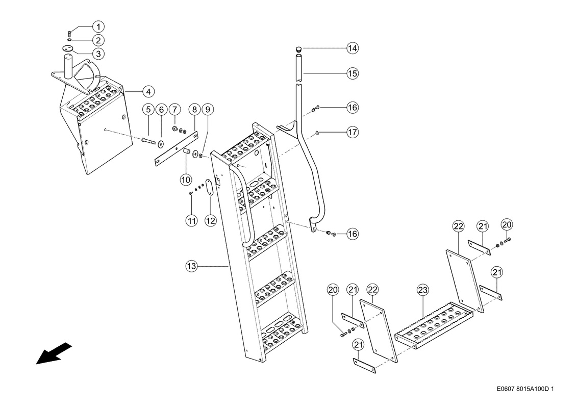 Лестница Для Подъема. Запчасти для комбайнов TUCANO 430-420 № машины L3400011 - L3499999. Схема 3